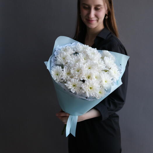 Монобукет из 5 хризантемы Алтай