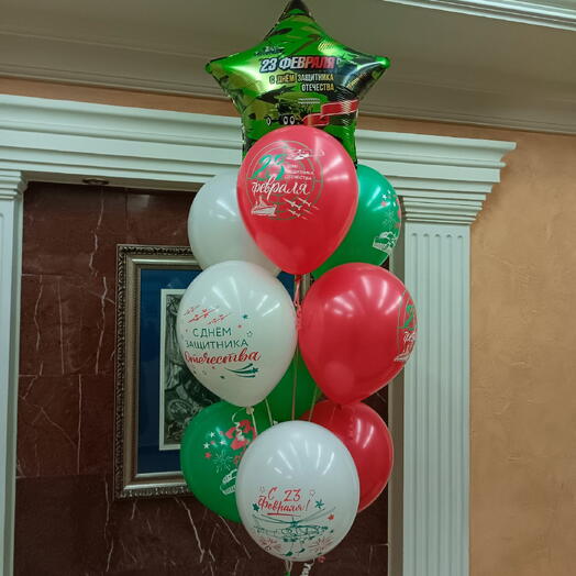 Фонтан из шаров на 23 февраля