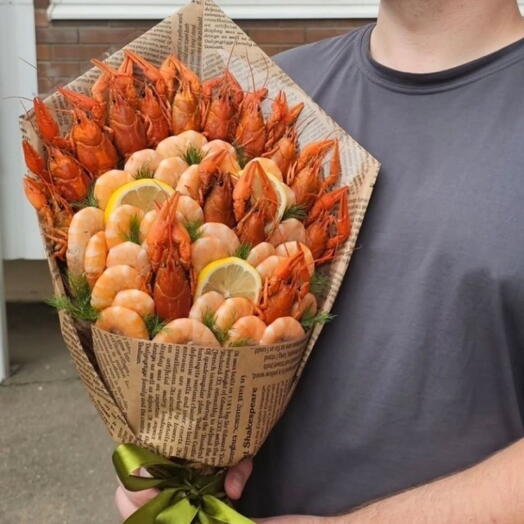 Мужской букет с морепродуктами