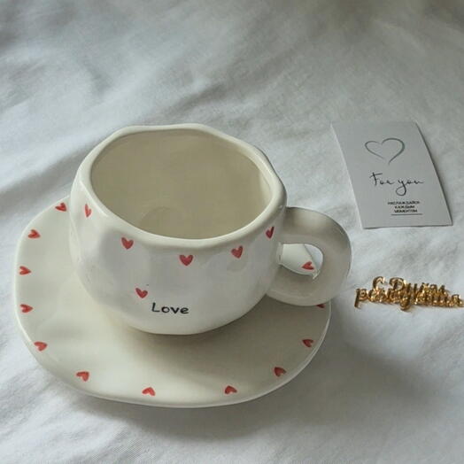 Керамическая кружка и блюдце *3 8 марта