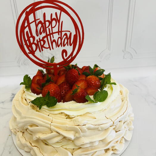 Торт «Павлова с малиной»