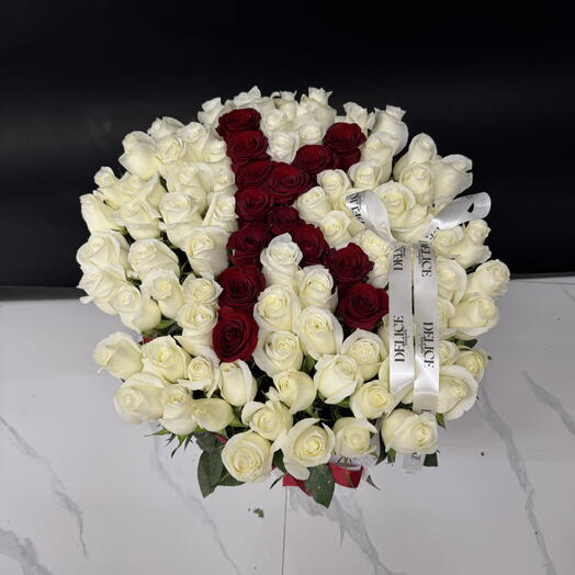 Именной букет из голландских роз (101) в XL коробке