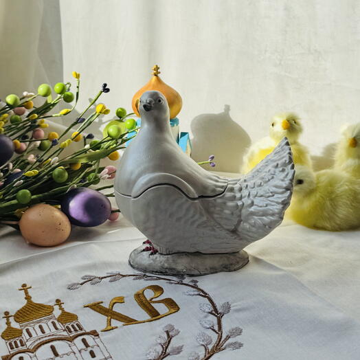 Свеча в гипсовом подсвечнике Голубка