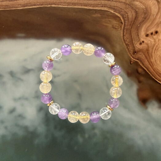 Браслет из цитрина и аметиста💜