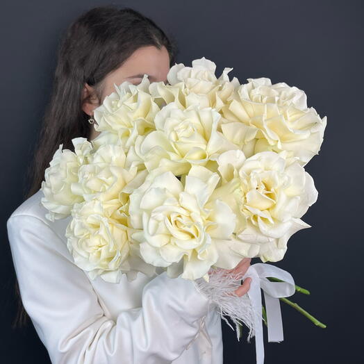 ❣️АКЦИЯ❣️ Белые французские розы под ленту, 9шт