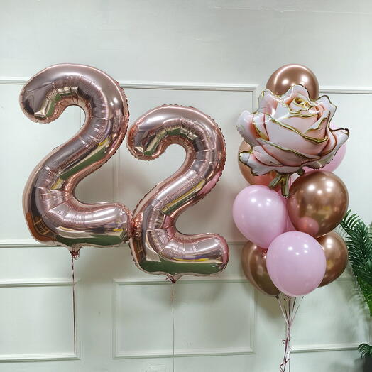 Шары для девушки на 22 года ( цифра любая)