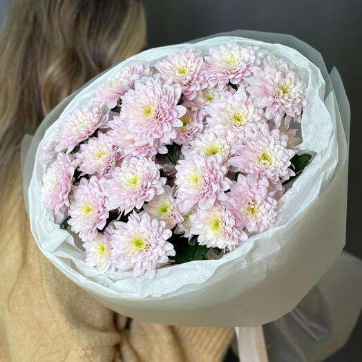 Букет из 5 розовых хризантем