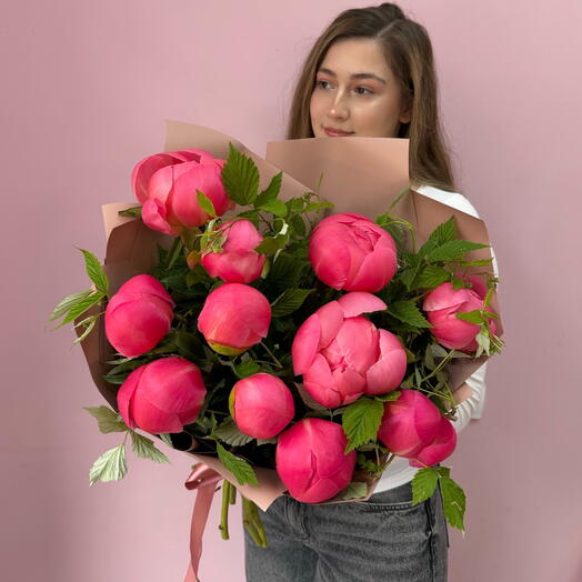 🌺Монобукет из пионов с малиной 🌺