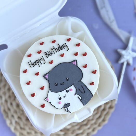Бенто торт happy birthday с днем рождения котики