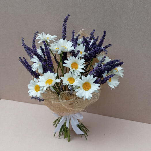 Lavender and large Daisies Лаванда и Ромашки Super fresh bouquet