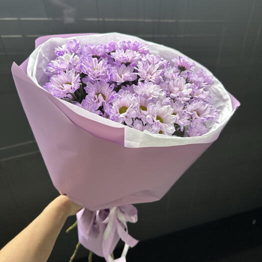 Букет 💐 сиреневых хризантем ромашек💜