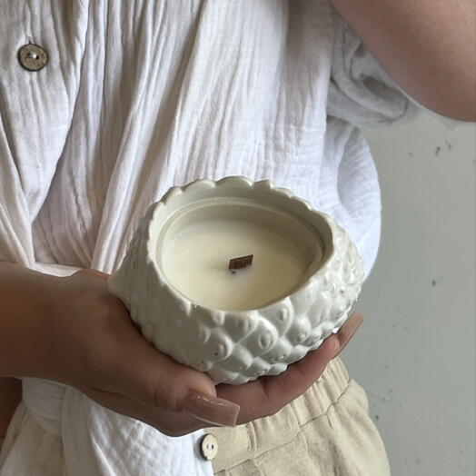 Ароматная свеча в керамике 🕯️Аромат - дым, амбра, цедра лимона