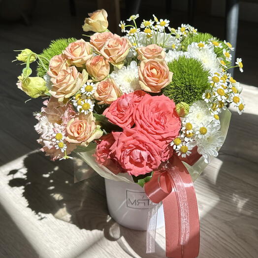 Композиция в коробке «С Любовью»🌸🌿