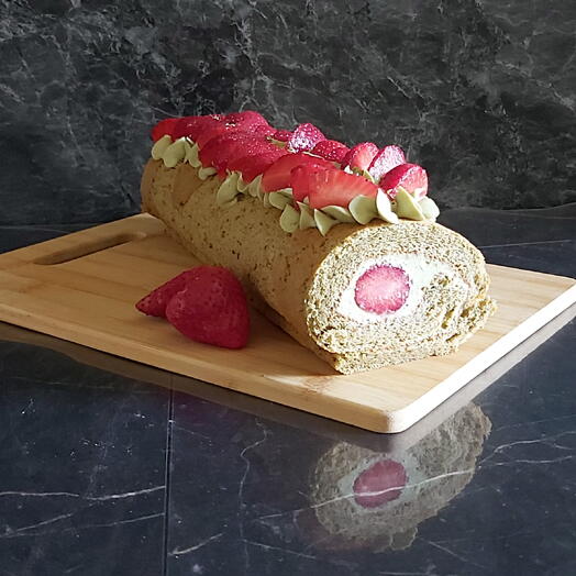 Флаффи рулет "Матча - клубника" 800гр