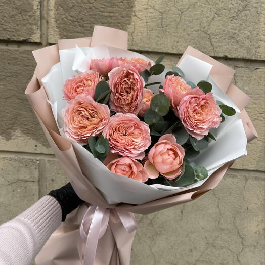 Букет⭐️🎀 «Драгоценный момент» из кустовых пион роз