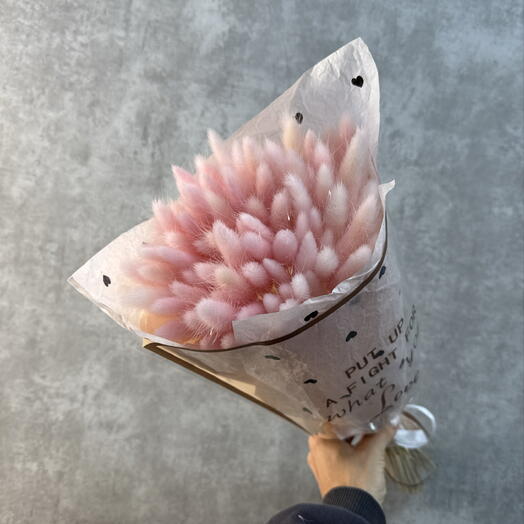 Букет из сухоцветов лагурус цвет розовый 💖