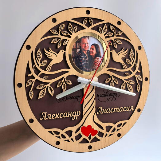Часы с вашими именами и фотографией