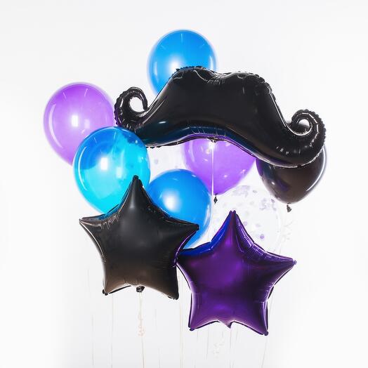 Set of helium balloons "Gentleman" of 11 pieces
