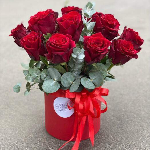 A box with a red rose