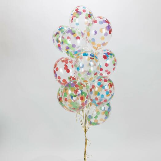 A set of confetti balls