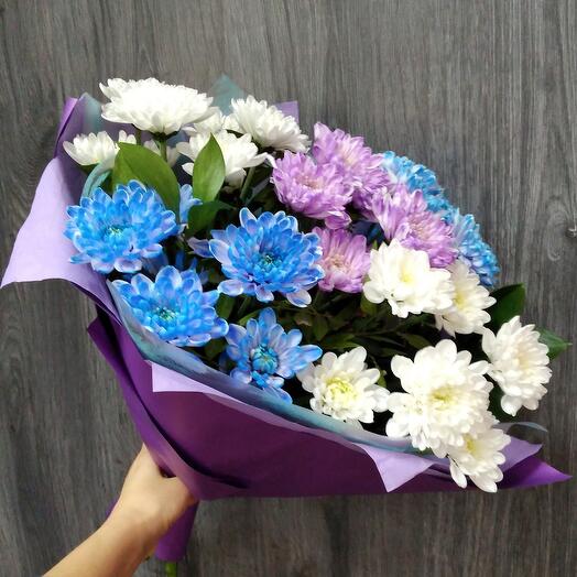 Яркий микс из хризантем💙для мамули