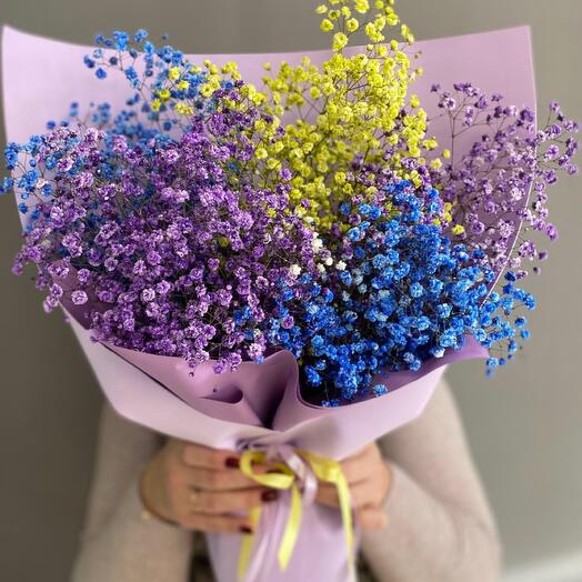Bouquet of painted gypsophila