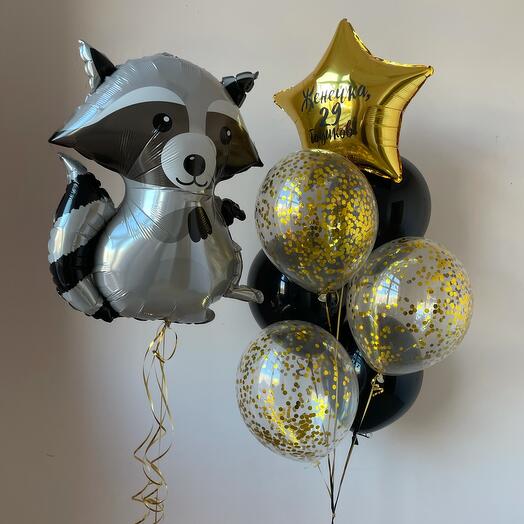 Set with a raccoon 8 pcs