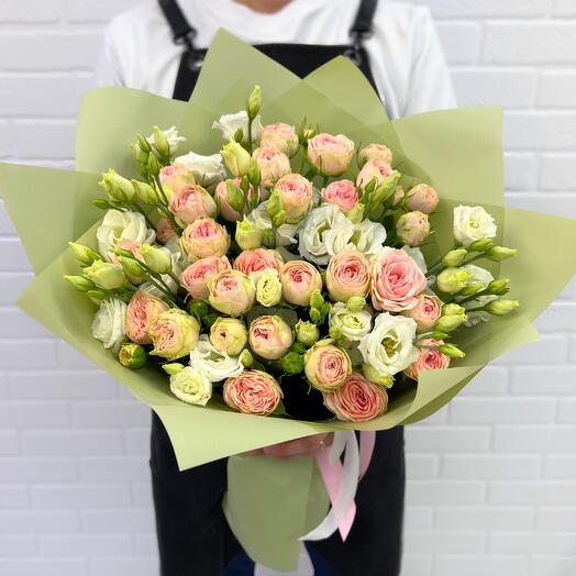 Bouquet Mix. Rosas peonías y eustoma N1038
