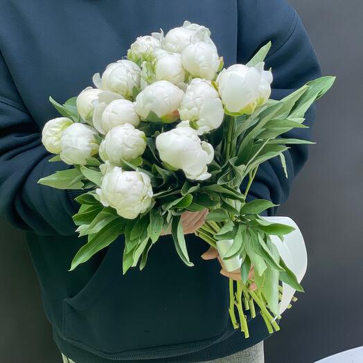 Bouquet of 15 peonies