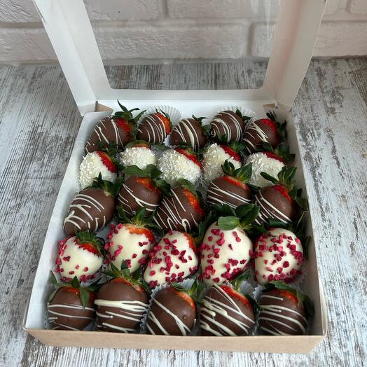 Set de fresas en chocolate belga