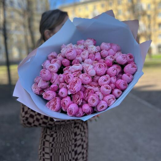 Ramo de 25 rosas en forma de peonía " Sylvia Pink "