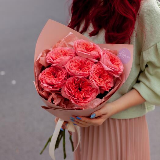 Монобукет из 7 пионовидных роз