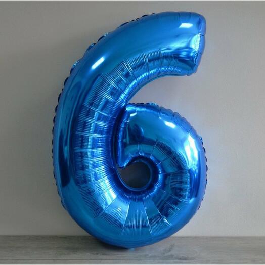 Шар фольгированный цифра "6"