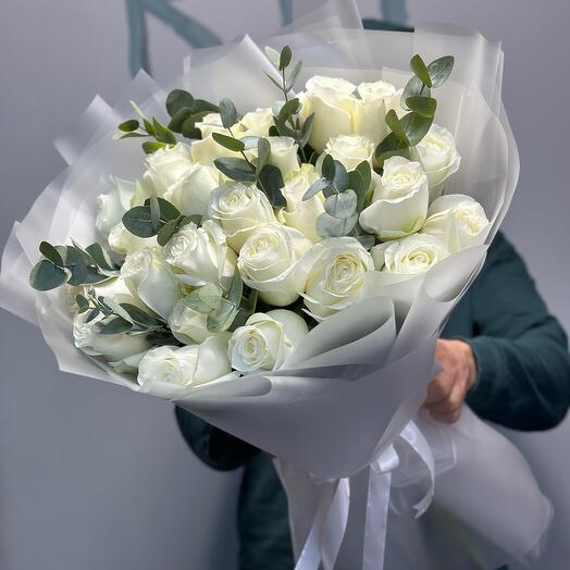 25 белая Роза Эквадор premium