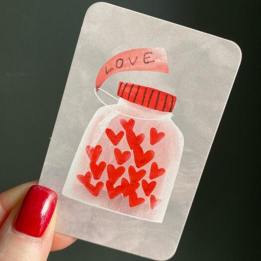 Мини открытка Love
