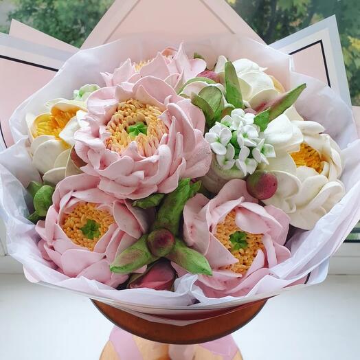 Букет из зефира пионы🌸🌸🌸