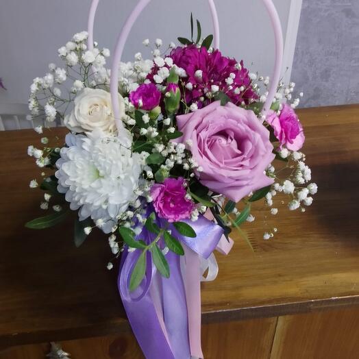 Handbag with flowers mini