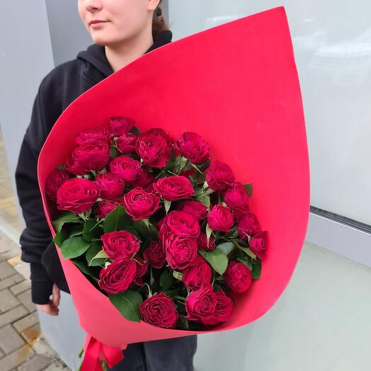 Букет красных  розы 70 см