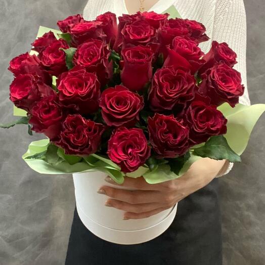 Fragrant roses in a box