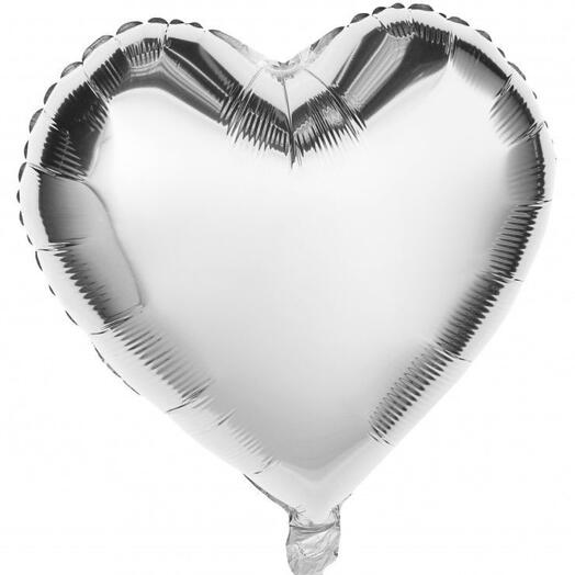 Ballon à l helium cœur argent