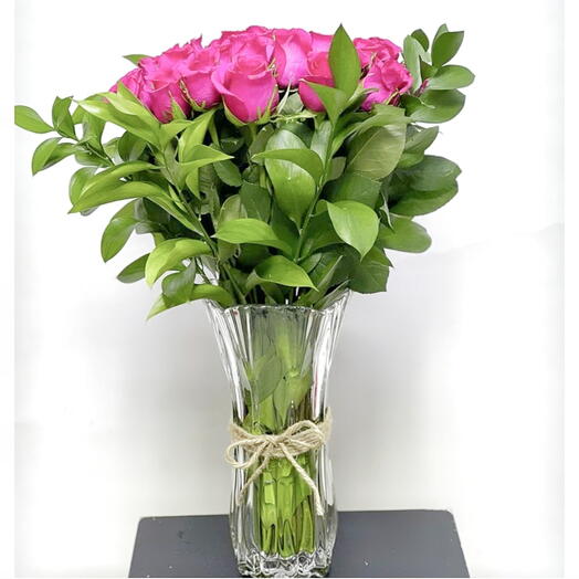 Dark Pink Rose in vase