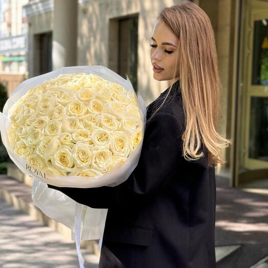Букет из 51 голландской розы candlelight