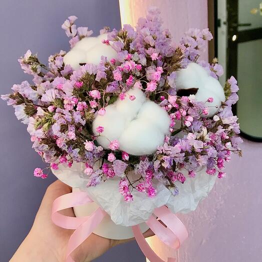 Мини композиция из сухоцветов