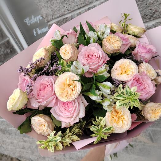 Кустовые розы, розовые розы n122