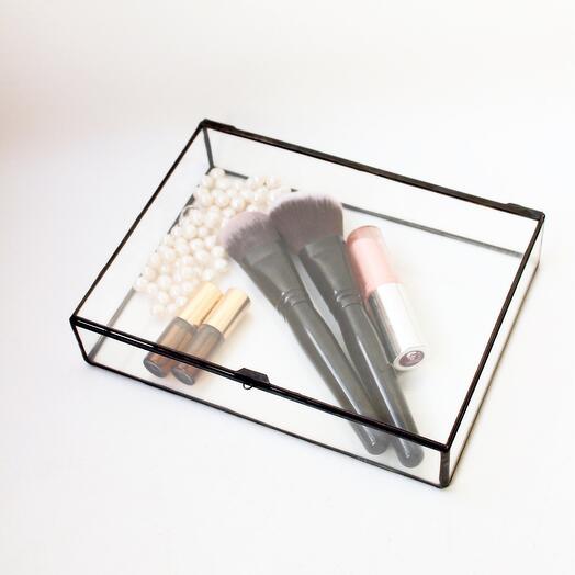 Стеклянная шкатулка с крышкой для мелочей