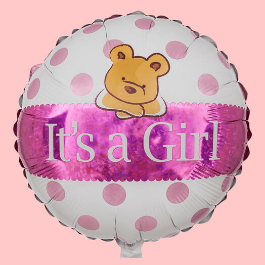 Шар гелий Это девочка!. It s a girl foil pink foil helium ballon
