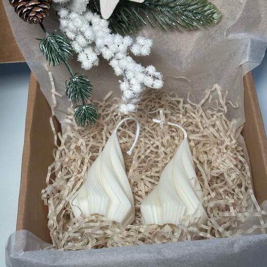 Набор новогодних свечей ручной работы