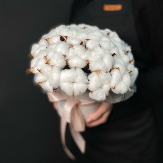 Хлопок (белый) в шляпной коробке