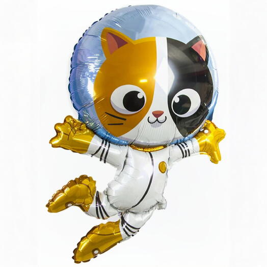 Воздушный шар гелий «Кот космонавт». Helium foil balloon Cat cosmonaut