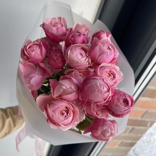 5 bushy peony-shaped roses